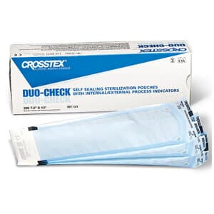 Crosstex Duo-Check Self-Seal Sterilization Pouches, 7-1/2" x 13", Blue Tint, 200/Box, SCL thumbnail 11