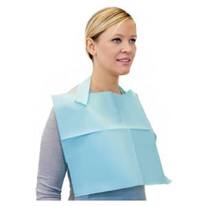 Sani-Tab Chain-Free Patient Towel Bibs, Econoback, 2-Ply Paper + 1-Ply Poly, 13" x 19", Blue, 400/Pkg, WEXBLT thumbnail 9