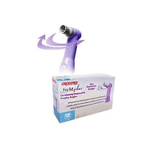 Crosstex Twist Plus Oscillating Disposable Prophy Angle, Soft Cup, Gray, Pack of 100 - TWIST PLUS DISPOSABLE PK100 DPA SOFT CUP GRAY - Image 1
