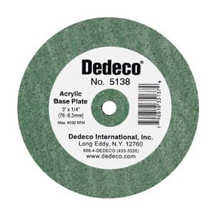 Dedeco Acrylic Base Plate Lathe Wheel, 3" x 3/8", Green, 1/Pk, 5138 thumbnail 8