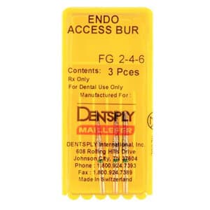Dentsply Sirona Endo-Access™ Bur, Friction Grip, Assorted Sizes #2, #4, #6, 21mm, Pack of 3, 668803 thumbnail 4