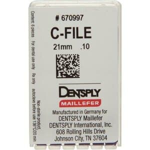 Dentsply Maillefer C-File Stainless Steel, Size #10, 21mm, Purple, 6/Pack, 670997 thumbnail 12