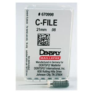 Maillefer C-Files, Stainless Steel, Size #08, 21 mm, Gray, 6/Pk, 670998 thumbnail 17