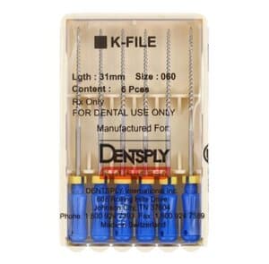 Dentsply Maillefer K-File Stainless Steel, Size #60, 31mm, Blue, 6/Pk thumbnail 7