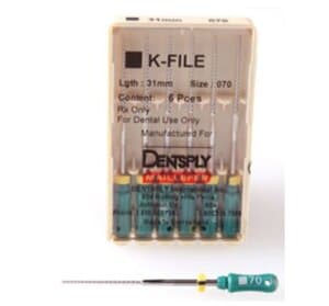 Dentsply Maillefer K-File Stainless Steel, Size #70, 31mm, Green, 6/Pk, #671172 thumbnail 4