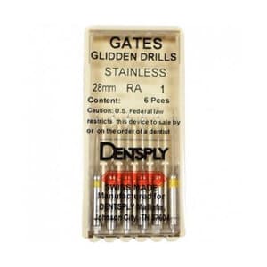 Maillefer Gates Glidden Drills, Stainless Steel, Right Angle, Short 28mm, #1-6 Assorted, 6/Pk, 671536 thumbnail 3