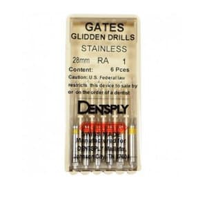 Dentsply Maillefer Gates Glidden Drills, #1 (Yellow), Short 28mm, Stainless Steel, 6/Pk, 671530 thumbnail 5