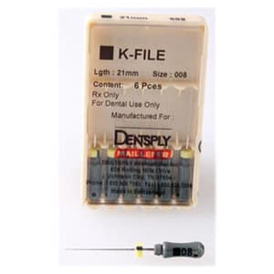 Dentsply Maillefer K-Files, Stainless Steel, #08, 21mm, Grey, 6/Pk, 671100 thumbnail 12