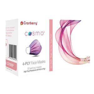 Cranberry Cosmo 4-Ply ASTM Level 3 Earloop Procedure Face Mask, Stellar Purple, 50/Box, C2700SP thumbnail 16