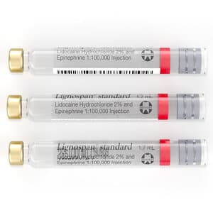 Septodont Lignospan Standard Lidocaine HCl 2% with Epinephrine 1:100,000, 1.7 mL Dental Cartridges, 50/Pk - Lignospan 2% Lidocaine w/EPI 1:100M (50) - Image 1