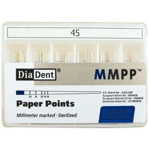 DiaDent Absorbent Paper Points, #45 White, .02 Taper, Non-Marked, Spill-Proof Box of 200 thumbnail 4