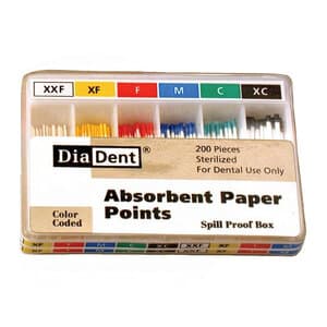 DiaDent Absorbent Paper Points, Cell Pack, Fine (#F), Non-Marked, .02 Taper, 200/Box thumbnail 7