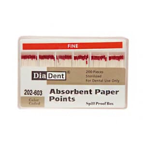 Diadent Absorbent Paper Points, Sterile, Spillproof Pack, Fine, Red, 200/Box, 202-S603 thumbnail 11