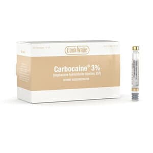 Carbocaine 3% Plain Mepivacaine Hydrochloride Injection, 1.7 mL Cartridges, 50/Bx - Carbocaine 3% Plain Mepivacaine (50) - Image 1