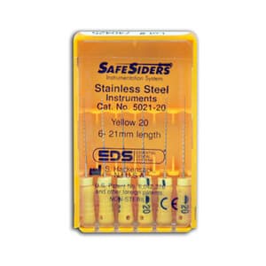 SafeSiders Endodontic Hand Reamers, 21 mm, 0.02 Taper, Size #20, Yellow, Stainless Steel, 6/Pkg, 5021-20 thumbnail 10