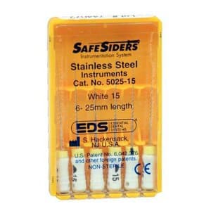 SafeSiders Endodontic Reamers, #15, 25mm, .02 Taper, Stainless Steel, White, 6/Pkg, 5025-15 thumbnail 10