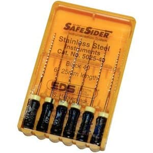 SafeSiders Endodontic Reamers, Stainless Steel, #40, 25mm, 0.02 Taper, Black, 6/Pkg, 5025-40 thumbnail 7