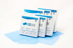 Isodam Non-Latex Polyisoprene Dental Dam, 6" x 6", Medium Gauge, Blue, 15/Pk, ISO01800615 thumbnail 10