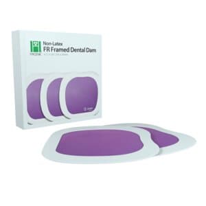 Hygenic FR Framed Non-Latex Dental Dam, 5x6 inch, Purple, Medium Gauge, Powder-Free, Box of 20 - Hygenic Framed Non-Latex Dam 5x6 Purple Medium(20) - Image 1