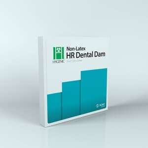 Hygenic HR Non-Latex Dental Dam, 5" x 5", Teal, Medium Gauge, Box of 15 - Hygenic HR Non-Latex Dam 5x5 Teal Medium (15) - Image 1