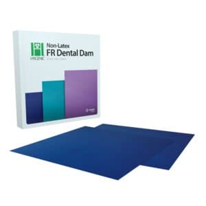 Hygenic FR Non-Latex Dental Dam, 6in x 6in, Blue, Medium Gauge, Box of 30 - Hygenic FR Non-Latex Dental Dam 6in x 6in Blue Med Gauge Box/30 - Image 1
