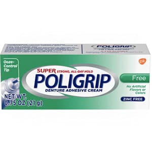 Super Poligrip Free Denture Adhesive Cream, Zinc Free, 0.75 oz Tube, 12/Box thumbnail 8