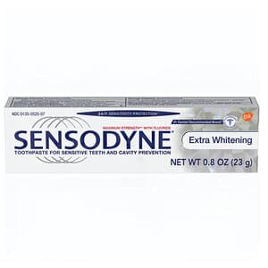 Sensodyne Extra Whitening Toothpaste, Trial Size, 0.8 oz, Mint, Pack of 12 thumbnail 6