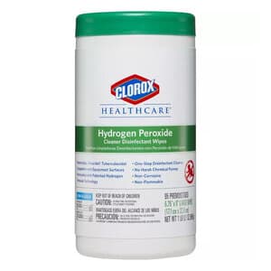 Clorox Healthcare Hydrogen Peroxide Cleaner Disinfectant Wipes, 6.75" x 9", Canister of 95, EPA 67619-24 thumbnail 8