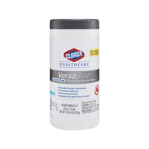 Clorox Healthcare VersaSure Cleaner Disinfectant Wipes, Alcohol Free, 6" x 5", Canister of 150, EPA 67619-25 thumbnail 9