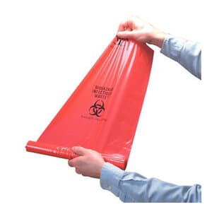 Infectious Waste Bags, 10 Gallon, Red, Biohazard Symbol, 25/Roll, IWB10 thumbnail 4