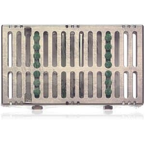 Hu-Friedy IMS Signature Series Double-Decker Cassette, 14-Instrument, Two-Tier, Green, Stainless Steel, 4.5" x 8" x 1.5", 1/Pk, IM9149 thumbnail 6