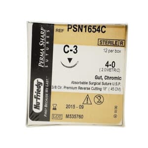 Hu-Friedy Perma Sharp Chromic Gut Suture, 4-0, 18", C-3 Premium Reverse Cutting Needle, 3/8 Circle, 12/Box, PSN1654C thumbnail 10