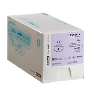 Hu-Friedy Perma Sharp PGA Absorbable Suture, 4-0, Violet Braided, C-6 Needle, 3/8 Circle Reverse Cutting, 18", 12/Box, PSN392V thumbnail 10