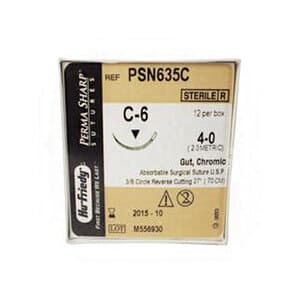 Hu-Friedy Perma Sharp Chromic Gut Suture, 5-0, C-6 Reverse Cutting 3/8 Circle Needle, 27", Absorbable, 12/Box, PSN634C thumbnail 10
