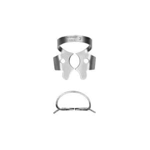 Hu-Friedy Satin Steel Rubber Dam Clamp #3, Winged, Small Lower Molars, RDCM3 thumbnail 6