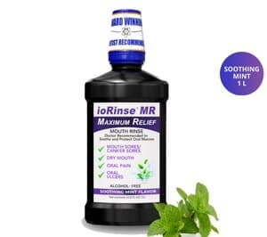ioRinse MR Maximum Relief Oral Rinse, Soothing Mint, Alcohol-Free, 1 Liter (33.8 oz) Bottles, Case of 12 thumbnail 2