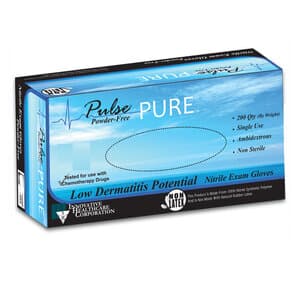 Pulse PURE Nitrile Exam Gloves, Powder-Free, Accelerator-Free, Non-Sterile, Textured, Small, Blue, 200/Box - Nitrile Exam Glove Powder-Free - Image 1