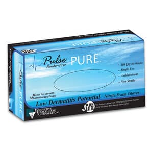 Pulse PURE Accelerator-Free Nitrile Exam Gloves, Powder-Free, Textured, Non-Sterile, Large, Blue, 200/Box - Nitrile Exam Glove Powder-Free - Image 1