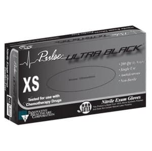 Pulse Ultra Black Nitrile Examination Gloves, Powder-Free, Non-Sterile, X-Small, 200/Box - Gloves Exam X-Small Black Nitr - Image 1