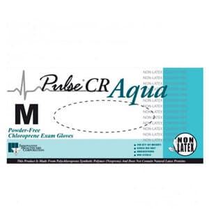 Pulse® CR Chloroprene Exam Gloves, Powder-Free, Non-Sterile, Textured, Aqua, Small, 200/Box, 194102 thumbnail 4
