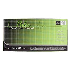 Pulse Latex Exam Gloves, Powder Free, Textured, Non-Sterile, Extra Small (XS), White, 100/Box, 151050 thumbnail 5