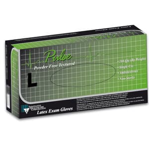 Pulse Latex Powder-Free Textured Exam Gloves, Large, White, 100/Box, 151300 thumbnail 5