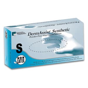 DermAssist™ Synthetic Powder Free Exam Gloves, Small, Clear, 100/Box, 161100 thumbnail 2
