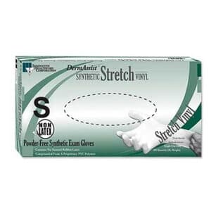 DermAssist™ Synthetic Stretch Vinyl Exam Gloves, Powder Free, Non-Sterile, Clear, Small, 100/Box, 162100 thumbnail 2