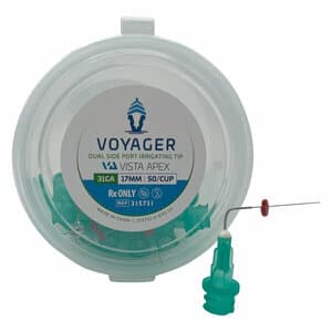 Voyager Irrigation Tips, Green, Dual Side Port, 31 Gauge, 17mm, Package of 50 - VOYAGER IRRIGATION TIPS GREEN DUAL SIDE PORT 31GA 17MM PKG/50 - Image 1
