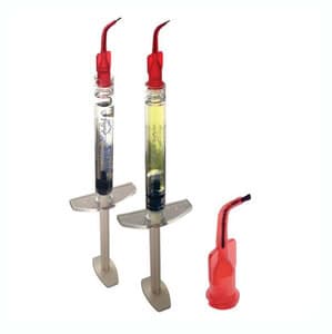 Vista Apex Porcelain Etch Refill Kit, 9.5% Hydrofluoric Acid Etching Gel, 2 x 1.2 mL Prefilled Syringes with 25 Spira-Flo Brush Tips, #502512 thumbnail 2