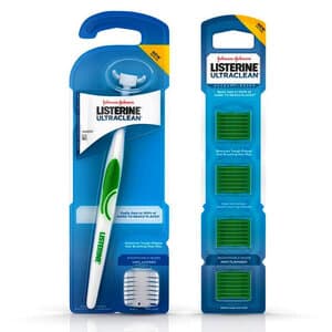 Listerine Ultra Clean One Flosser with 4 Replacement Heads, Pack of 12 - LISTERINE ULTRA CLEAN PK12 ONE FLOSSER 4 HEADS - Image 1