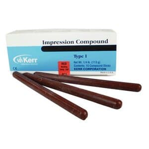 Kerr Impression Compound Sticks, Red, Type 3 High Fusing, 1/4 lb, 15/Pkg, 00432 thumbnail 6