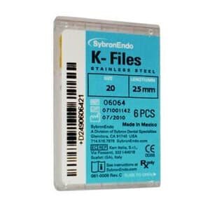 Kerr K-Files, Stainless Steel, 25 mm, #20, Yellow, 6/Pkg, 06064 thumbnail 16