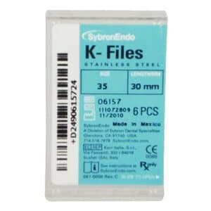 Kerr K-Files, Stainless Steel, 30 mm, #35, Green, 6/Pk, 06157 thumbnail 16
